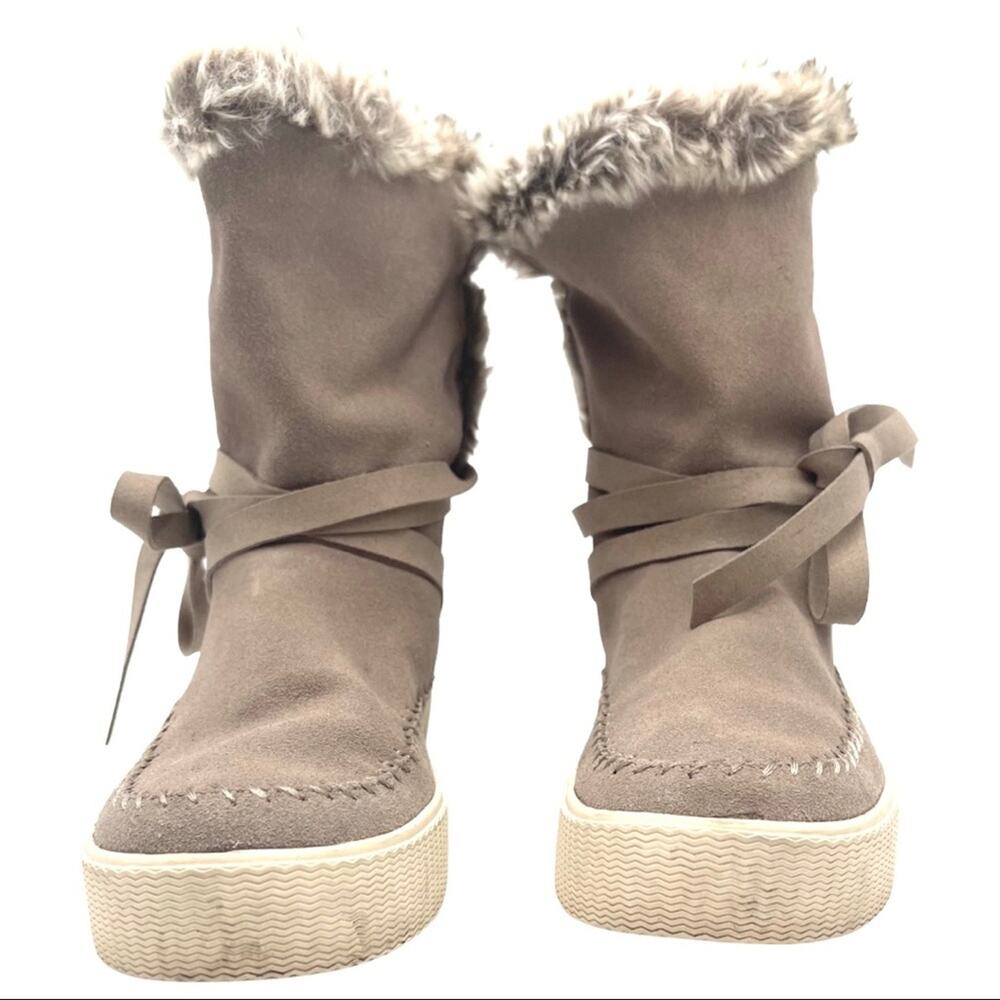 TOMS suede leather gray boots women's size 6.5 - Picture 3 of 10